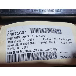 1X NISSAN TITAN 5.6L Fuse And Relay Center Cover 2016-2024 24312-EZ00B 24312EZ00B NEW