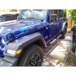 JEEP WRANGLER 4 Door 4x4 3 in. Round Curved STEP BARS Black 2018-2021 RedRock PW02755902 J122292-JL 176 cm NEW PAIR SET