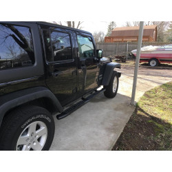 JEEP WRANGLER 4 Door 4x4 Pinnacle Oval STEP BARS Black 2007-2018 RedRock J104681 NEW PAR SET 188cm
