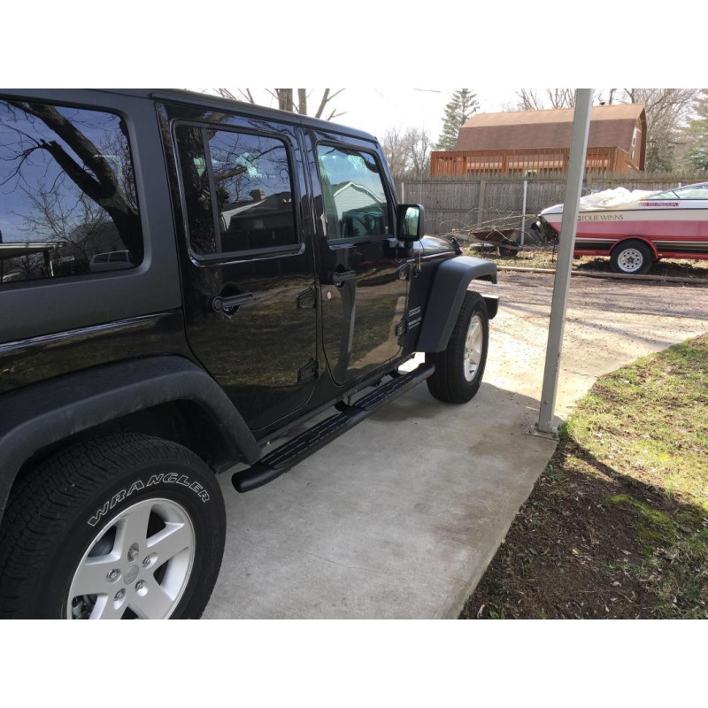 JEEP WRANGLER 4 Door 4x4 Pinnacle Oval STEP BARS Black 2007-2018 RedRock J104681 NEW PAR SET 188cm