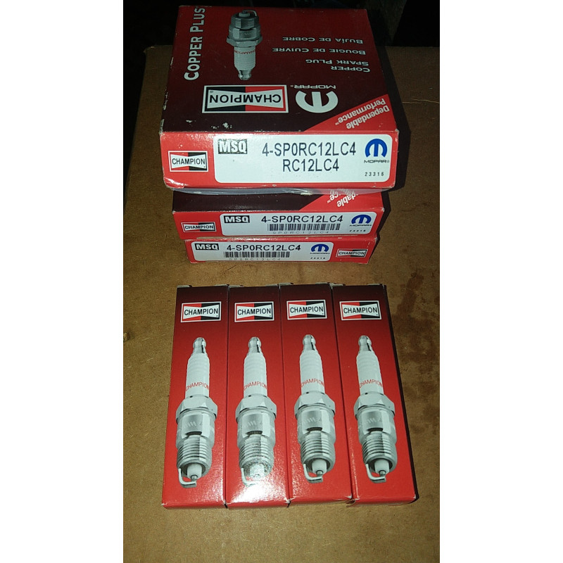 CHRYSLER DODGE SPARK PLUGS CHAMPION 4PC 4-SP0RC12LC4 RC12LC4 NEW 4 PCS.