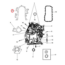 CHRYSLER PACIFICA TOWN COUNTRY DODGE CARAVAN JEEP WRANKLER 3.3L 3.8L TIMING CASE COVER GASKET 2003-2011 04621987AC NEW