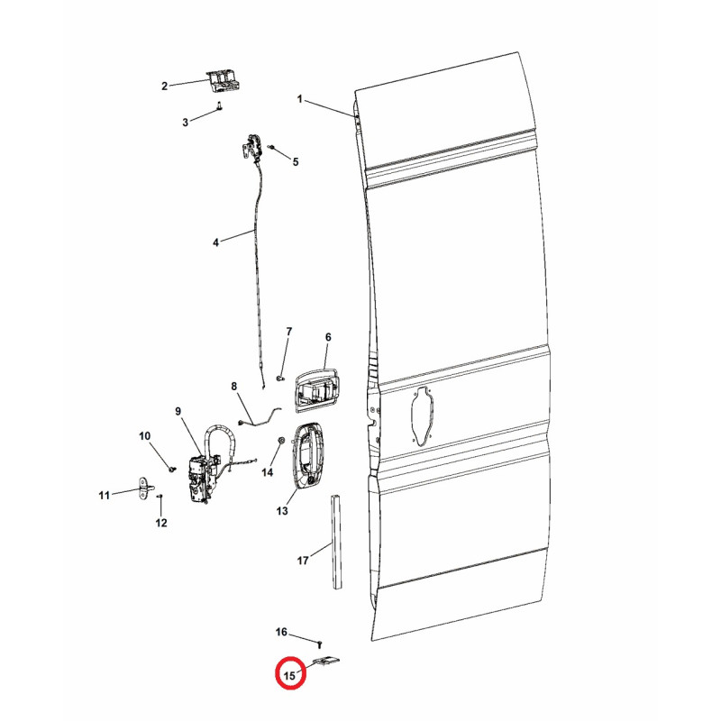 DODGE RAM PROMASTER 1500 2500 3500 BACK DOOR PLATE 2014-2019 68095765AA NEW