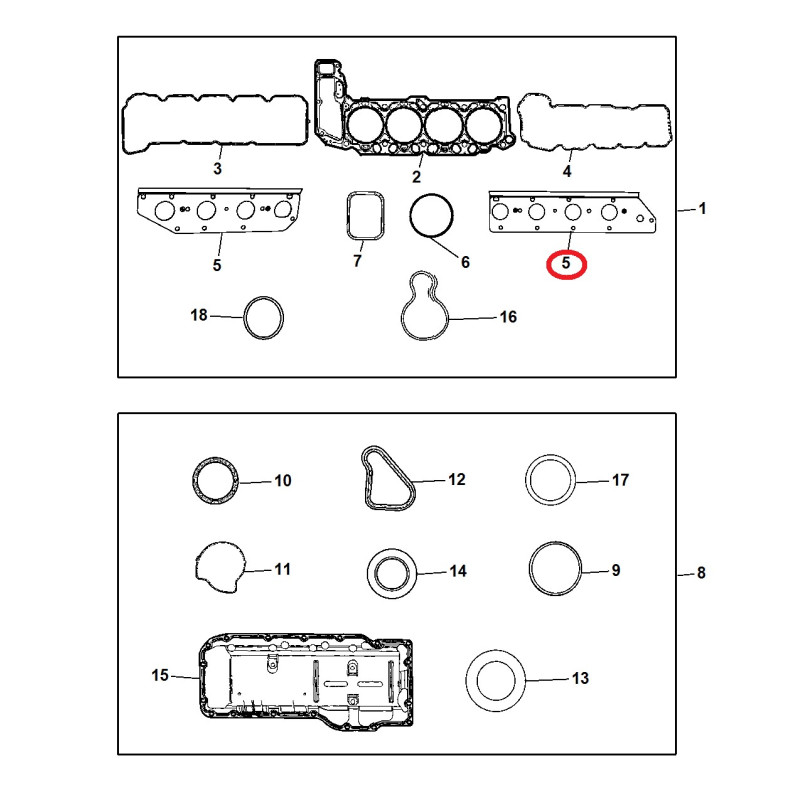 JEEP COMMANDER GRAND CHEROKEE ASPEN DODGE DAKOTA DURANGO RAM 4.7L LEFT EXHAUST MANIFOLD GASKET 2008-2013 53032833AH NEW