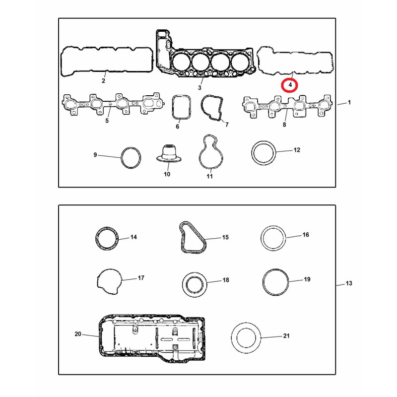 GRAND CHEROKEE CHRYSLER ASPEN DODGE DURANGO RAM DAKOTA 4.7L LEFT ENGINE VALVE COVER GASKET 2004-2007 53021843AA NEW