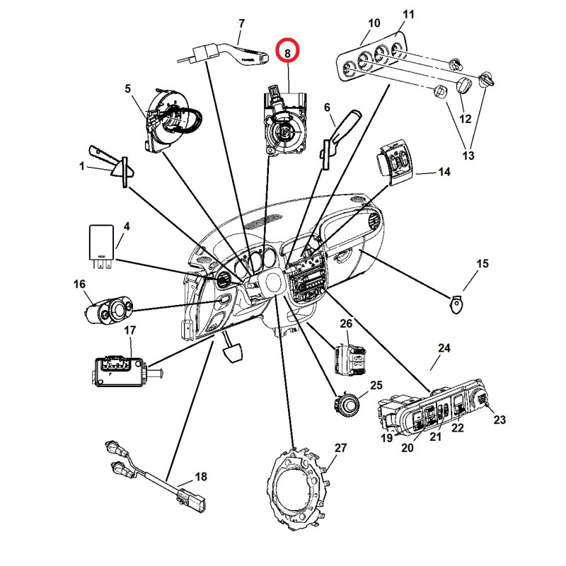JEEP DODGE CHRYSLER IGNITION SWITCH 2000-2007 04793576AC NEW