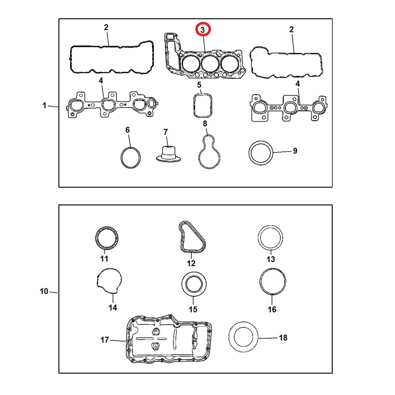 JEEP GRAND CHEROKEE LIBERTY COMMANDER DODGE RAM DURANGO NITRO DAKOTA 3.7L CYLINDER HEAD GASKET 2004-2012 53020989AB NEW