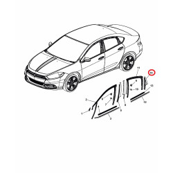 DODGE DART RIGHT WINDOW GLASS REAR QUARTER PANEL APPLIQUE MOLDING PILLAR 2013-2017 68082734AE 68082734AF NEW