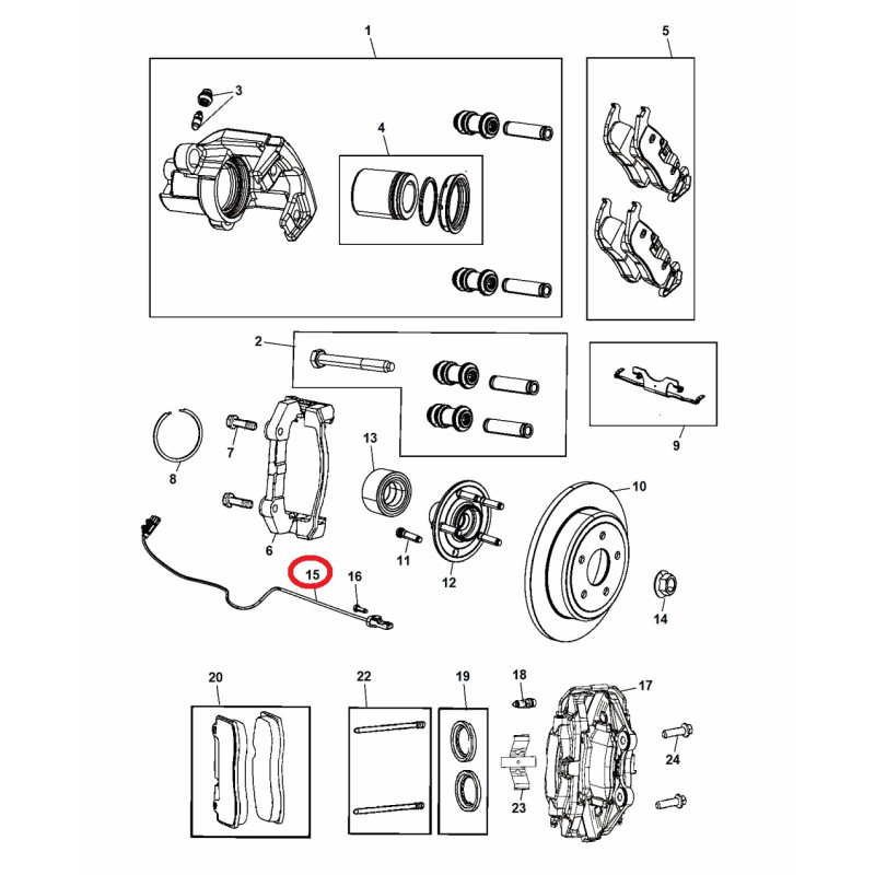 DODGE DURANGO JEEP GRAND CHEROKEE REAR SPEED ABS SENSOR 2011-2017 05154230AD NEW