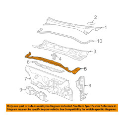 FIAT 500 UPPER CROSS MEMBER COWL TOP TRIM 2012-2017 68073856AC NEW