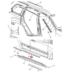 JEEP GRAND CHEROKEE FRONT RIGHT DOOR MOLDING 2005-2010 1DG42RXFAD NEW