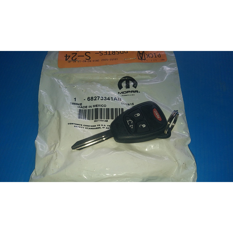CHRYSLER PACIFICA KEY FOB BLANK WITH TRANSMITTER 2004-2008 68273341AB 68273341AC NEW