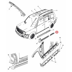 JEEP PATRIOT REAR RIGHT ROCKER MOULDING SILL 2011-2017 68081432AB 68081432AA NEW