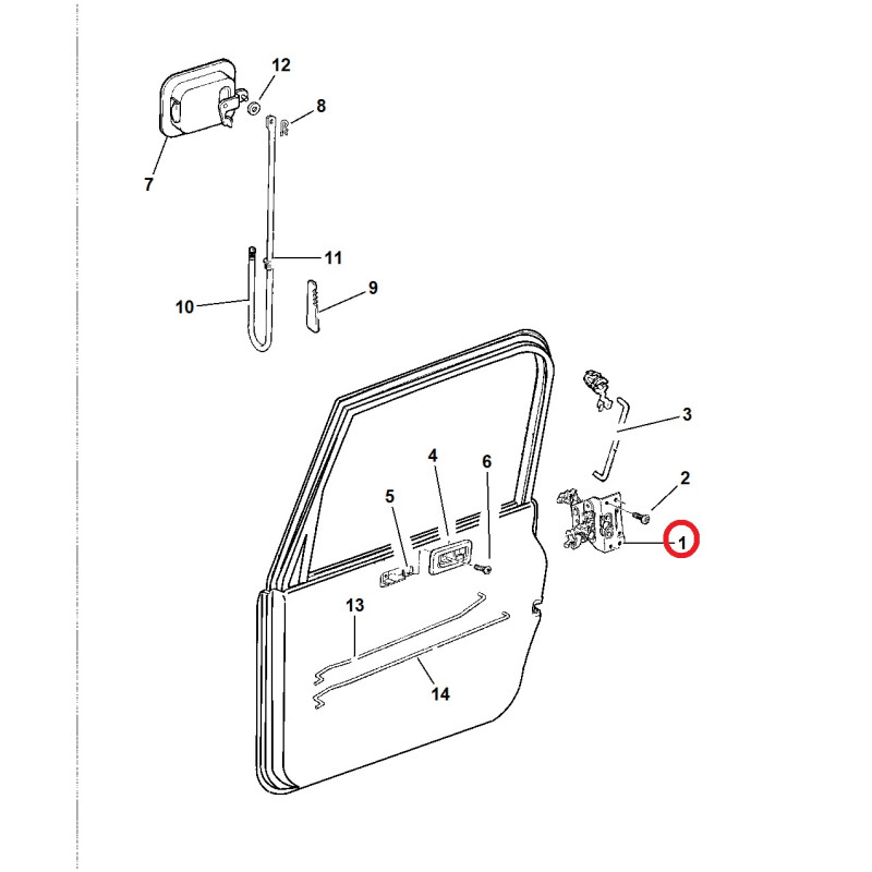JEEP WRANGLER TJ RIGHT SIDE FRONT FULL METAL DOOR UPPER LATCH 1997-2002 55075990AE NEW