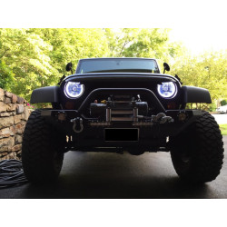 JEEP WRANGLER JK XENON LED HALO 7 inch HEADLIGHT KIT 2007-2018 60-55 Watts DELTA  01-1148-50XH  J102741 SET PAIR