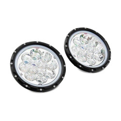 JEEP WRANGLER TJ JK Axial Spider LED HEADLIGHTS w Amber DRL & Angel Eye Halo 1997-2018 J108047 SET PAIR