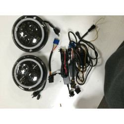 JEEP WRANGLER TJ JK AXIAL LED HALO HEADLIGHTS DRL & AMBER TURN SIGNALS 1997-2018 J108037 SET PAIR