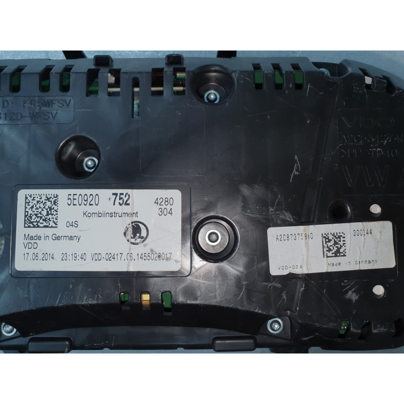 SKODA OCTAVIA III INSTRUMENT GAUGE SPEEDOMETER CLUSTER 2015 5E0920752 A2C87375810