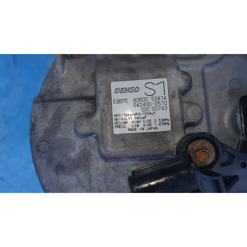NISSAN LEAF AC CONDENSER COMPRESSOR PUMP 2019 926005SA1A 92600-5SA1A ESB27C 042400-0510 924905SH05