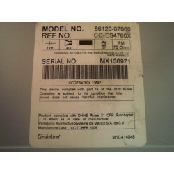 86120-07060 Toyota Avalon 6 Disc CD Player SAT Radio 2007-2010