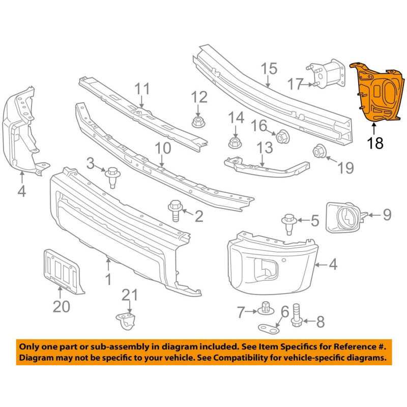 TOYOTA TUNDRA FRONT LEFT BUMPER REINFORCEMENT ARM 2014-2020 52142-0C020