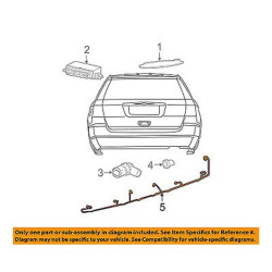 GRAND CHEROKEE DURANGO TOWN COUNTRY CHARGER REAR BUMPER WIRING HARNESS AND 4 PARK SENSORS 05113473AB 1EW63JRPAA