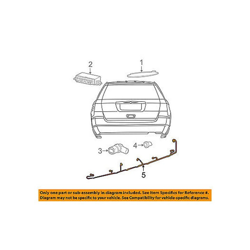 GRAND CHEROKEE DURANGO TOWN COUNTRY CHARGER REAR BUMPER WIRING HARNESS AND 4 PARK SENSORS 05113473AB 1EW63JRPAA