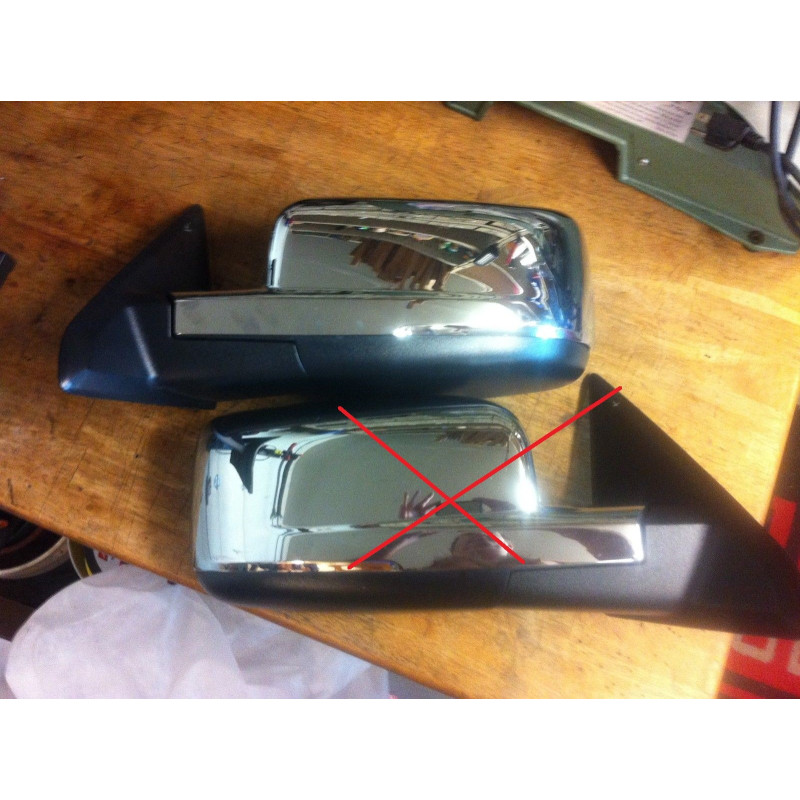55372069AD Dodge Ram Left Manual Chrome Mirror 2010-2014