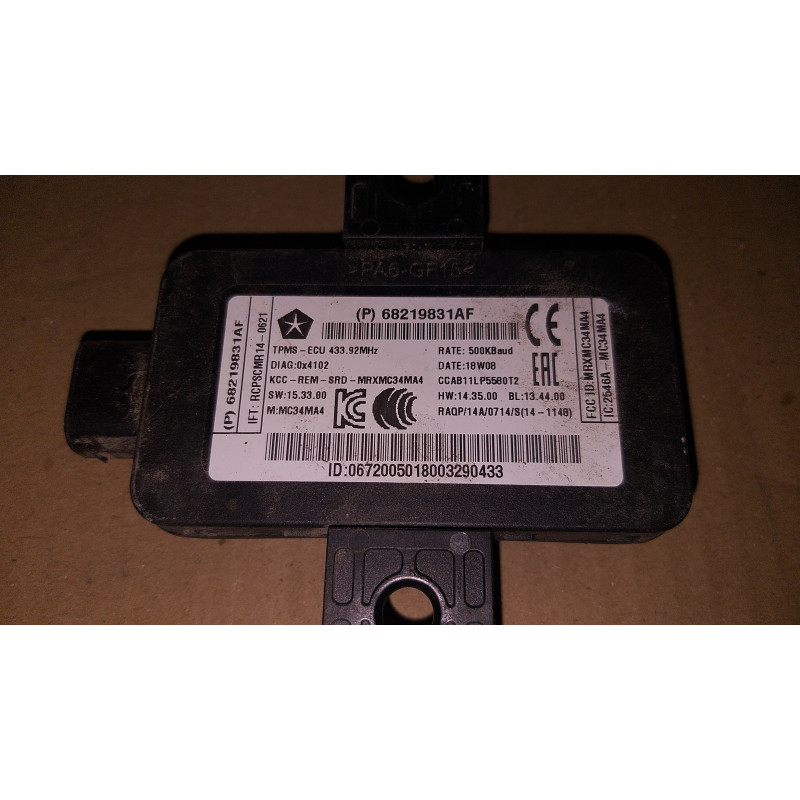 DODGE CHALLENGER CHARGER DURANGO TIRE PRESSURE MONITOR CONTROL MODULE TPMS 2014-2018 68219831AF