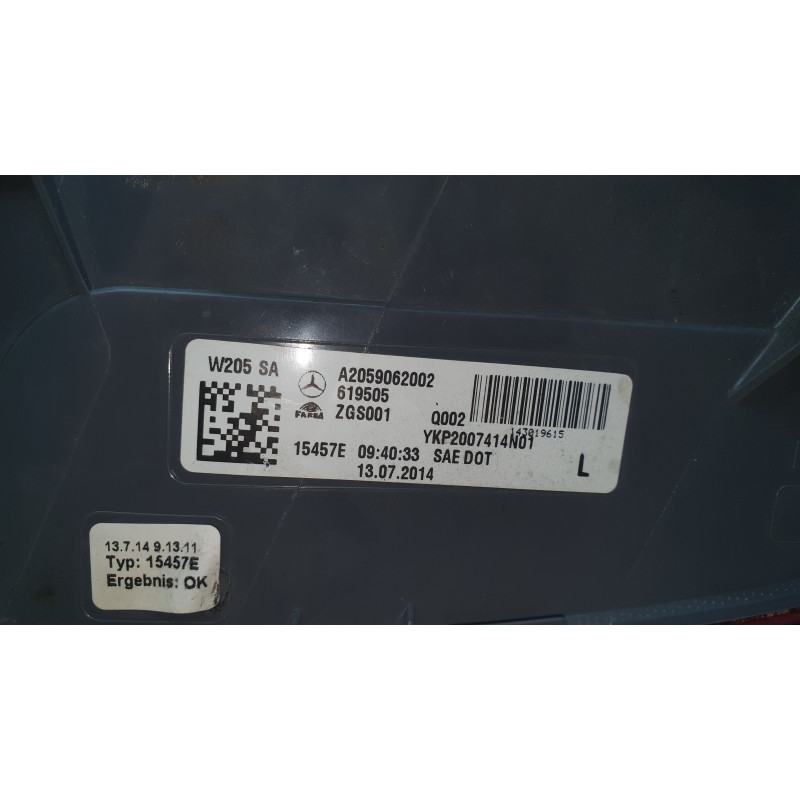 MERCEDES C W205 LEFT LED TAIL LAMP 2015-2018 2059062002 USA