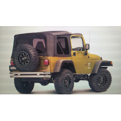 JEEP WRANGLER YJ TJ CJ REAR BUMPER 1976-2006 BARRICADE DOUBLE TUBULAR POLISHED J100498 NEW