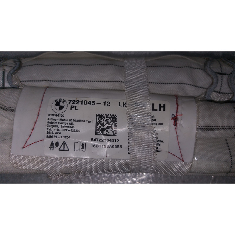 BMW 1 3 4 F20 F21 F30 F31 F36 F80 LEFT ROOF CURTAIN AIRBAG 2011-2019 7221045