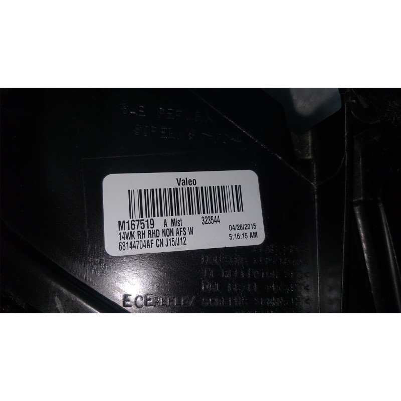 JEEP GRAND CHEROKEE RIGHT LED XENON HEADLIGHT NON AFS 2014-2016 68144704AF RIGHT HAND DRIVE