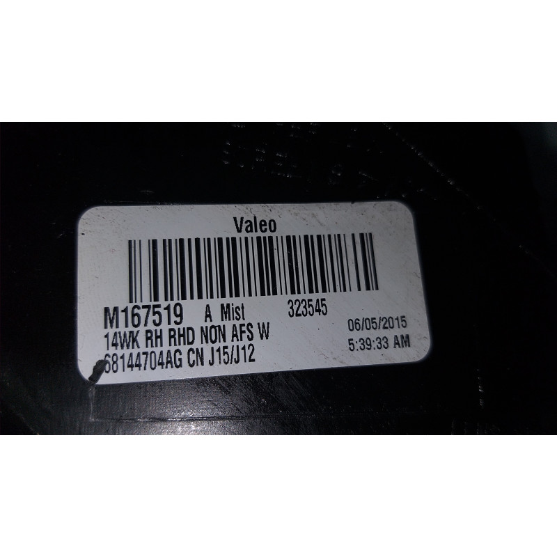 JEEP GRAND CHEROKEE RIGHT LED XENON HEADLIGHT NON AFS 2014-2016 68144704AG RIGHT HAND DRIVE