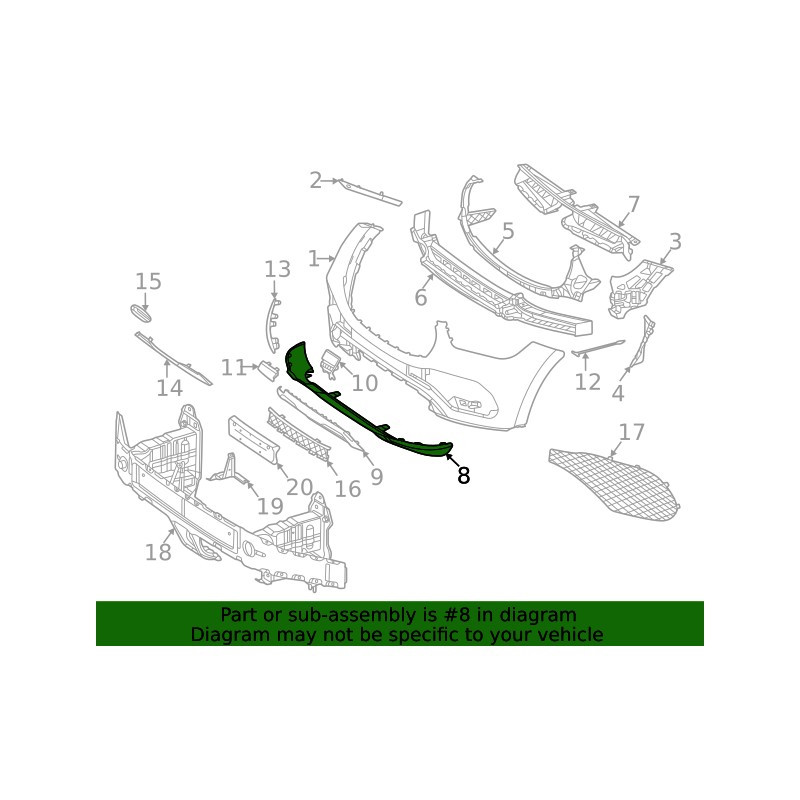 MERCEDES GLE V167 FRONT BUMPER LOWER PANEL TRIM 2019-2022 1678851900