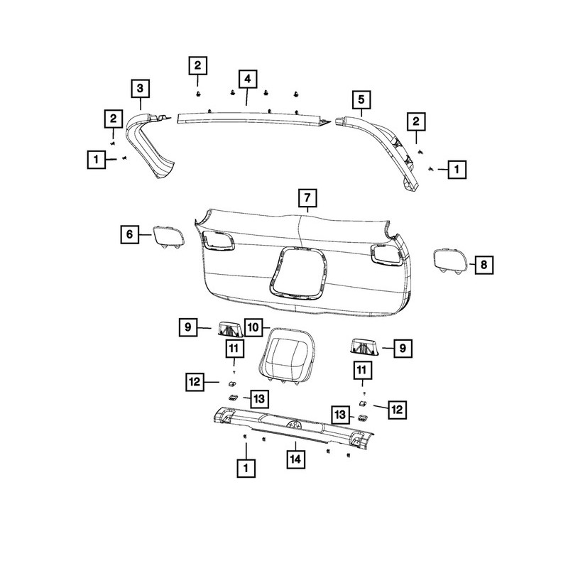 JEEP GRAND CHEROKEE LEFT LIFTGATE PANEL TRIM 2014-2018 1UD12TRMAB 1UD12DX9AB 1UD12DX9AA NEW
