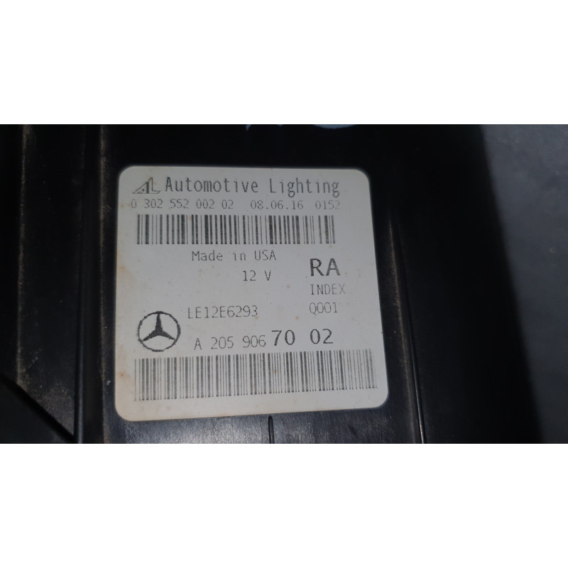 2059067002 Mercedes-Benz C-Class Right Halogen Headlight 2015-2018
