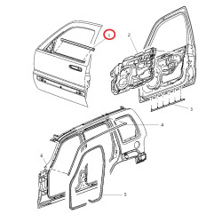 Jeep Liberty Front RIGHT Door Window Belt Weatherstrip  2003-2007 55360642AB NEW