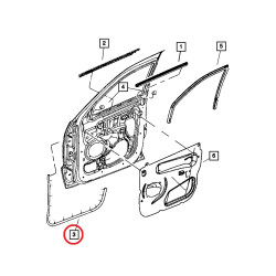 JEEP GRAND CHEROKEE COMMANDER FRONT RIGHT LOWER DOOR SEAL 2005-2010 55394042AE NEW