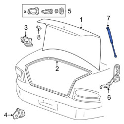 Dodge Stratus Chrysler Sebring CABRIO REAR TRUNK DECK LID PISTON GAS STRUT SHOCK 2001-2006 04878430AD NEW