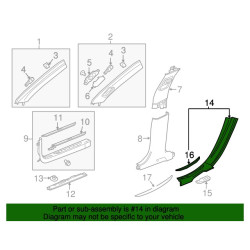 CADILLAC CT6 RIGHT Body Lock Pillar C-Pillar Trim Panel F Garnish Molding 2016-2020 GM 84072192 MC1379 MC1380