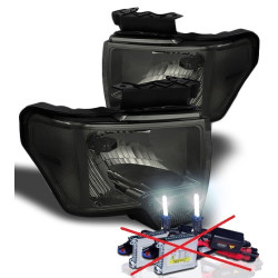 Ford F-150 Smoked Black Crystal Headlights 2009-2014
