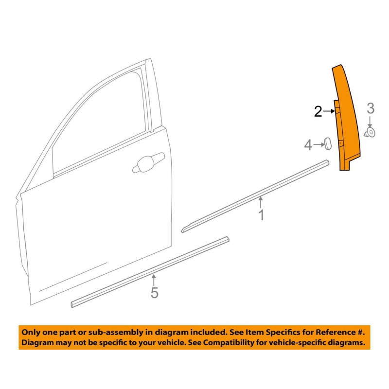 CADILLAC CT6 LEFT FRONT DOOR Applique Window Pillar Trim 2016-2020 GM 23385020 84152494 84107686