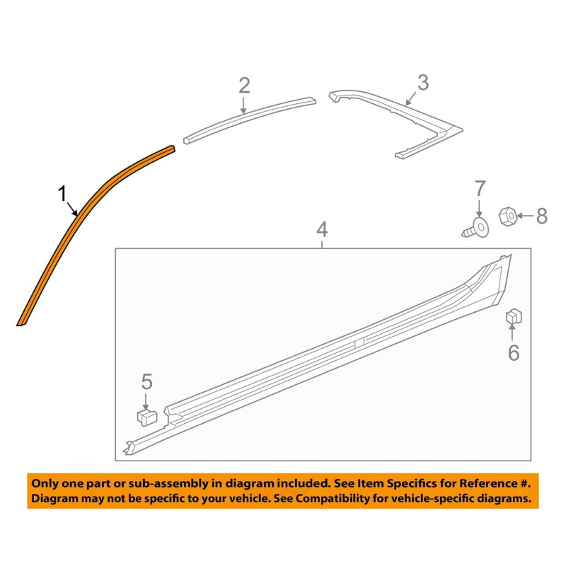 CADILLAC CT6 LEFT FRONT DOOR Window Garnish Upper Reveal CHROME Molding 2016-2020 GM 84090010 23382364 2016707708