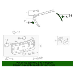 LEXUS RX RX350 RX450H RIGHT LIFTGATE TRIM PANEL COVER 2013-2015 64791-48051 64791-48051-B0