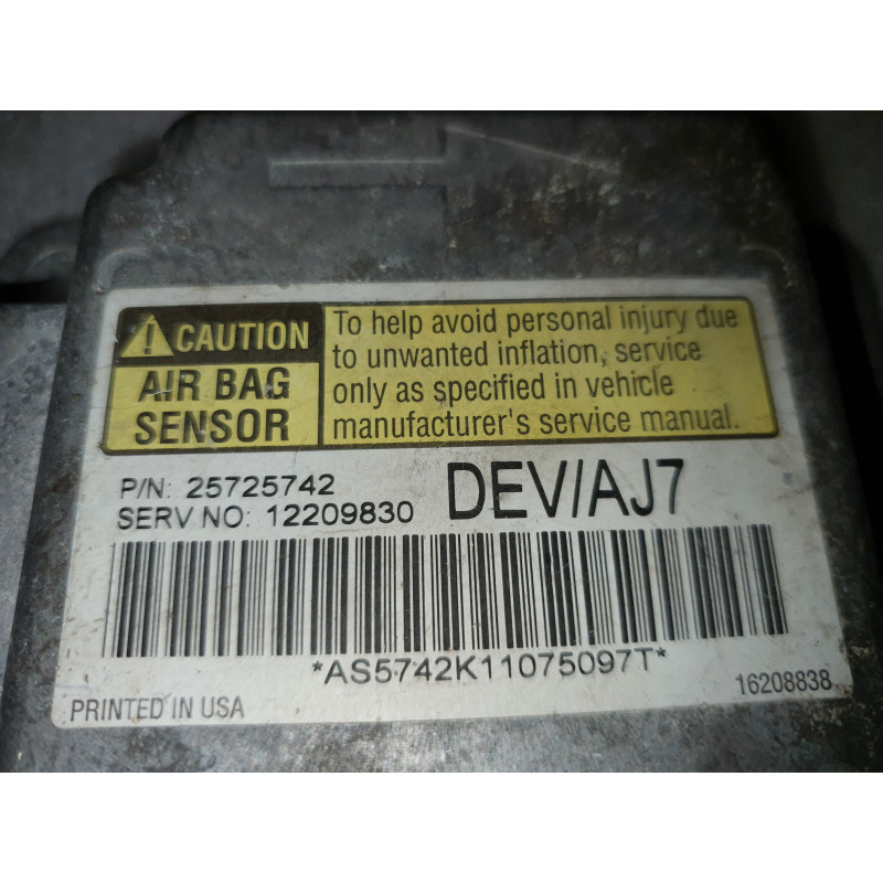 CADILLAC DEVILLE SAFETY AIRBAG CONTROL MODULE 2000-2005 GM 25725742