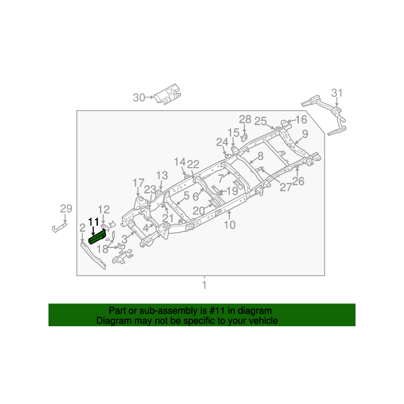 E0171-1PAMA Nissan NV Frame Member Front Left Rail Extension 2012-2019