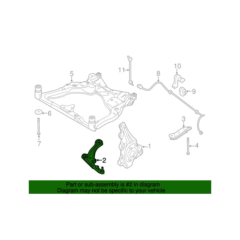 54500-5AA0C Nissan Murano Right Front Lower Control Arm 2015-2022