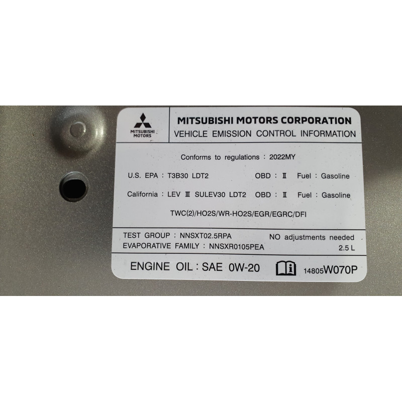 65100W080P Mitsubishi Outlander Hood 2022-2023 5900B253