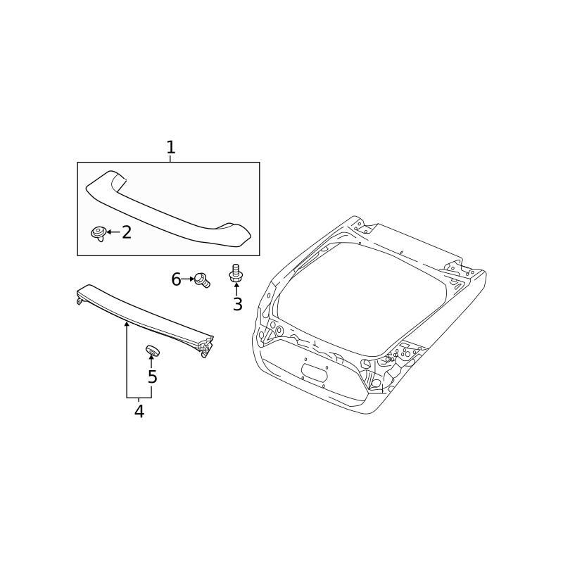74900-TGG-A012-M1 Honda Civic Hatchback Tailgate Upper Spoiler 2016-2020